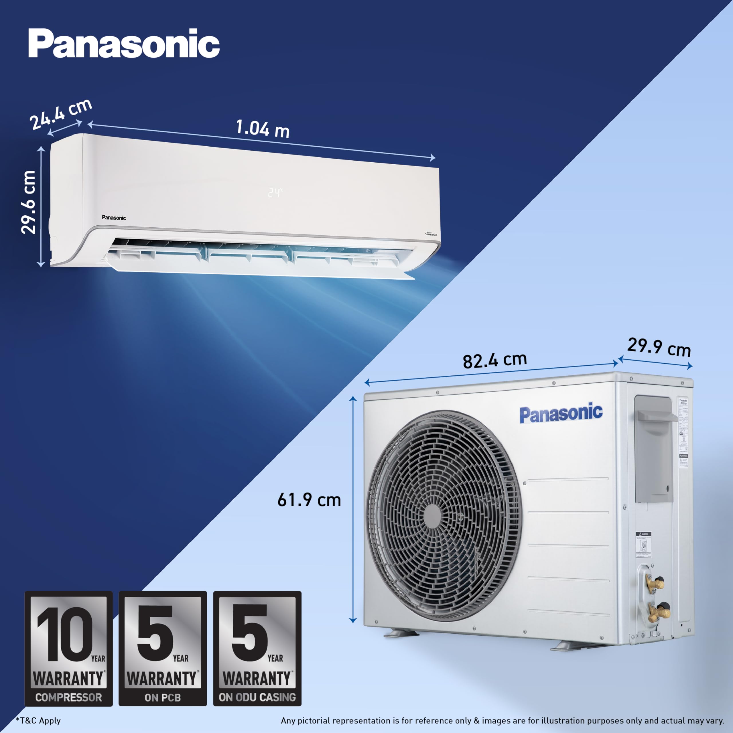 Panasonic 2.0 Ton 3 Star, New star rated, Hot & Cold Wi-Fi